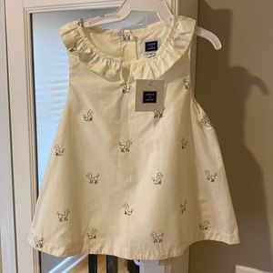Janie and Jack poodle sleeveless toddler top, size 4.